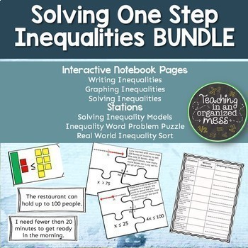 Preview of One Step Inequalities Notes and Stations BUNDLE