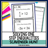 One Step Inequalities Activity: Scavenger Hunt