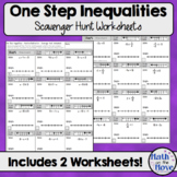 One Step Inequalities (Solving and Graphing) - Scavenger Hunt Worksheets