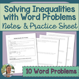 One Step Inequalities Word Problems Notes and Practice