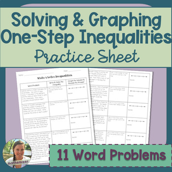 Preview of One Step Inequality Practice - Write, Solve, and Graph - 6th Grade