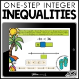 One Step Integer Inequalties | Boom Cards | Distance Learning