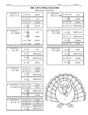 One-Step Literal Equations Thanksgiving Turkey