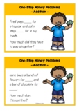 One-Step Money Problems Question Cards | Math Centers