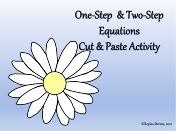 Preview of One-Step & Two-Step Equations Cut & Paste Activity