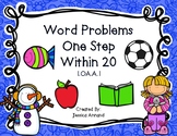 One Step Word Problem Task Cards within 20 1.OA.A.1