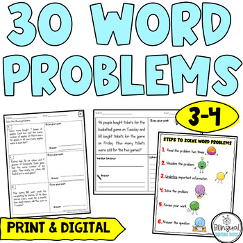 Preview of One Step Word Problems for Third Grade - All Operations