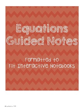 Preview of One-Step and Two-Step Equations Guided Notes