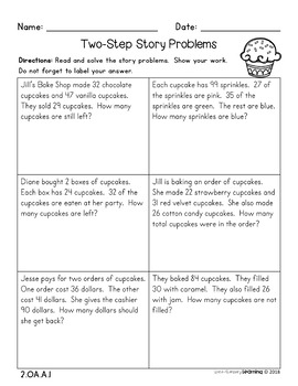 distance learning 2nd grade 1 step and 2 step word problems no prep