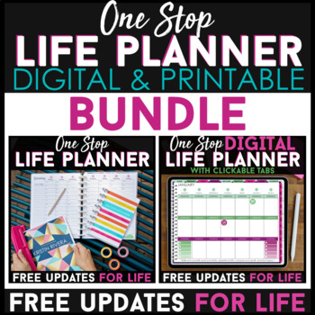 Preview of One Stop LIFE Planner BUNDLE | Printable & Digital | FREE Updates | 2021 & 2022