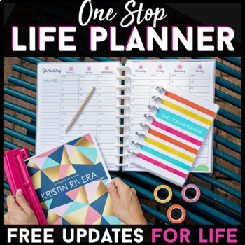 Preview of One Stop LIFE Planner for Teachers - Editable FREE UPDATES for Life 2023 & 2024