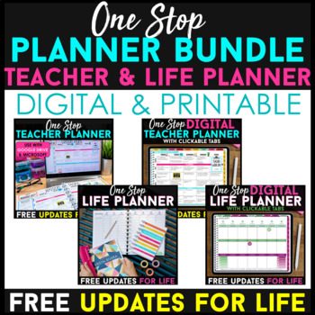 Preview of One Stop Planner BUNDLE | Teacher & Life Planner | Printable & Digital