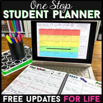 Preview of One Stop Student Planner - EDITABLE Print & Digital  2023-2024 FREE UPDATES