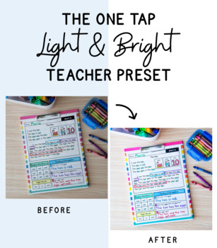 Preview of One Tap Light and Bright Teacher Preset for Photo Editing Lr Preset