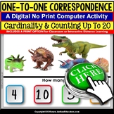 One To One Correspondence to 20 Dinosaurs DIGITAL RESOURCE