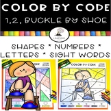 One Two Buckle My Shoe | Nursery Rhymes Color By Code Colo
