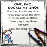 One, Two, Buckle My Shoe Printable Nursery Rhyme Poem for Kids