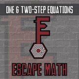 One & Two-Step Equations Escape Room Activity - Printable 
