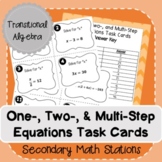 One-, Two-, and Multi-Step Equations Thin-slicing Task Cards