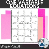 One Variable Equations Shape Puzzle TEKS 8.8a Math Station