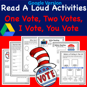 Preview of One Vote Two Votes Cat in the Hat Seuss Google Classroom Tasks