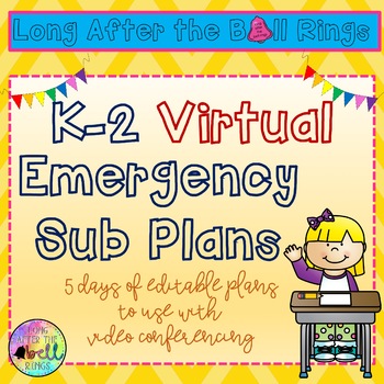 Preview of Full Week Emergency Sub Plans - Virtual