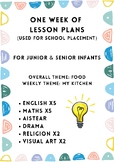 One Week of Lesson Plans for Junior & Senior Infants Based