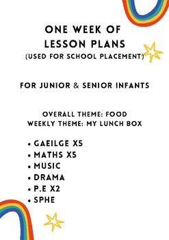 Preview of One Week of Lesson Plans for Junior & Senior Infants Based on Theme:My Lunch Box