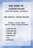 One Week of Lesson Plans for Junior & Senior Infants Based