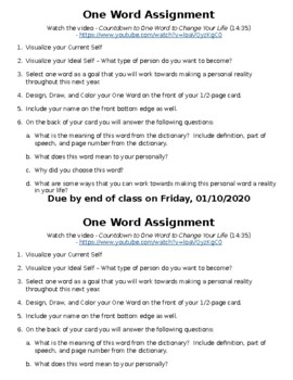 one word assignment