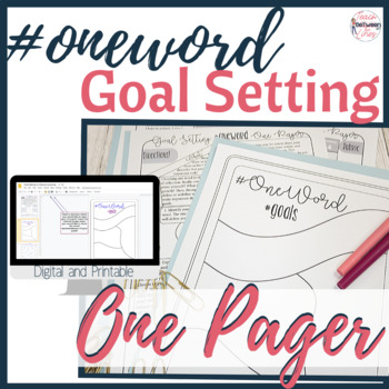 Preview of One Word Goal Setting One Pager -  #oneword - Distance Learning