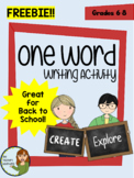 One Word Poster and Paragraph - Back to School/New Year's 