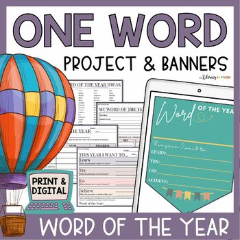 Preview of Word of the Year Activity | Back to School | Goals Project | Bulletin Board