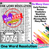 One Word Resolution Word Search : New Years 2024 Included 