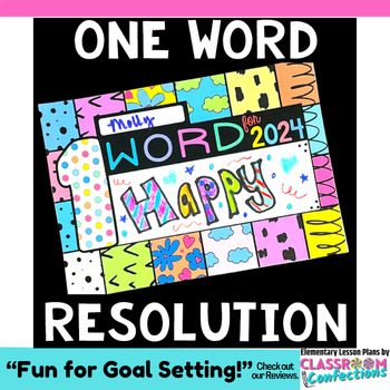 Preview of One Word Resolution for 2024 : Fun New Year's Bulletin Board