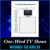 One-Word TV Shows Word Search Puzzle