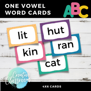 One Word Vowel Cards, 4x6 by Creative Classroom CV