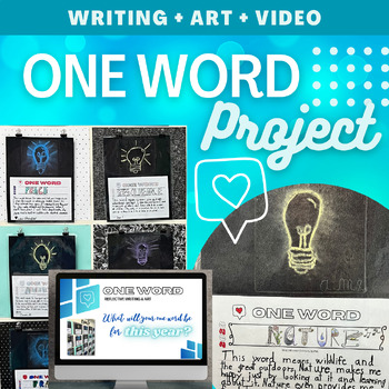 Preview of One Word Writing & Art Project: Goals & Resolutions for New Year 2024