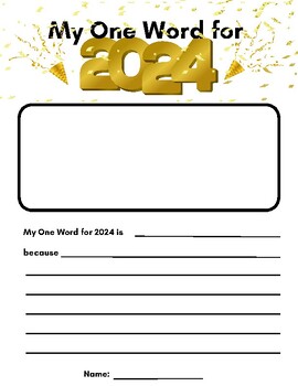 Preview of One Word for 2024- New Years Goals
