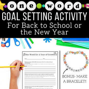 Preview of One Guiding Word for the Year | Back to School or New Year Goal Setting Activity
