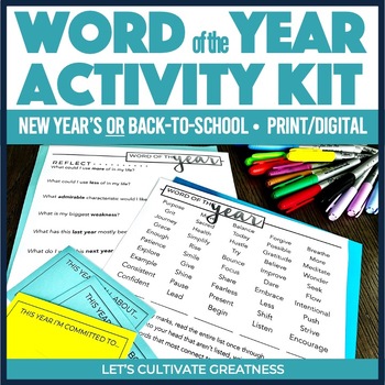 Preview of Back to School or New Years Goal Setting Activity - One Word of the Year