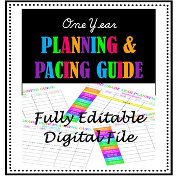 Preview of One Year Planning & Pacing Guide -  Edit for your class needs - Long Range Plans