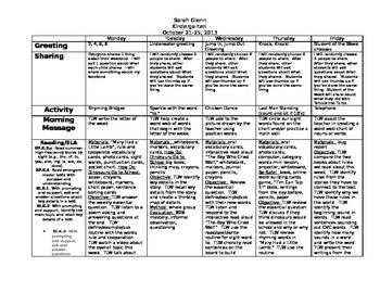 Preview of One Year of Kindergarten Lesson Plans (bundled together)