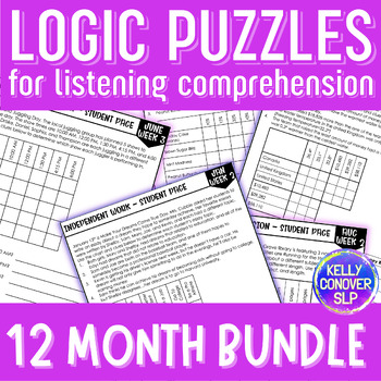 Preview of Logic Puzzles for Listening Comprehension, Concepts, and Problem Solving