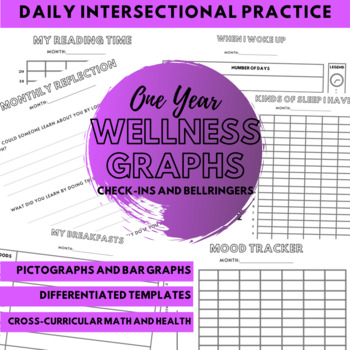 Preview of One Year of Wellness Graphs - Cross Curricular, Simple Visual Check-Ins