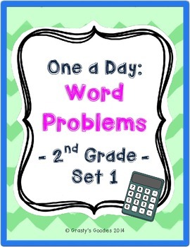 Preview of One a Day: Word Problems for 2nd Grade (Set 1 - Common Core)