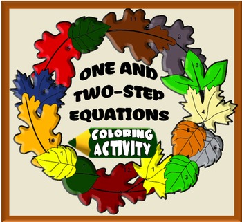 Preview of One and Two-Step Equations Fall Coloring Activity