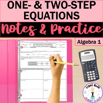 Preview of One- and Two-Step Equations Guided Notes and Worksheet