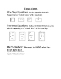 One and Two Step Equations One Pager