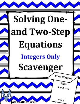 Preview of Solving One- and Two-Step Equations with Integers Scavenger Hunt Game